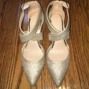 Champagne metallic heels